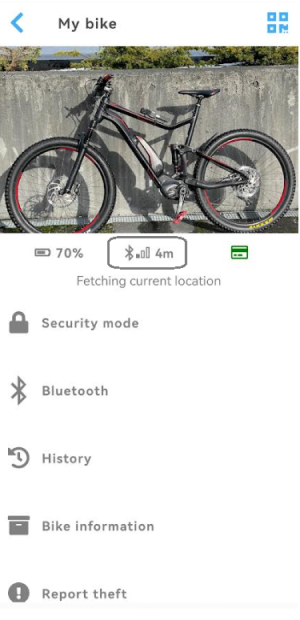 bluetooth distance from tracker in app