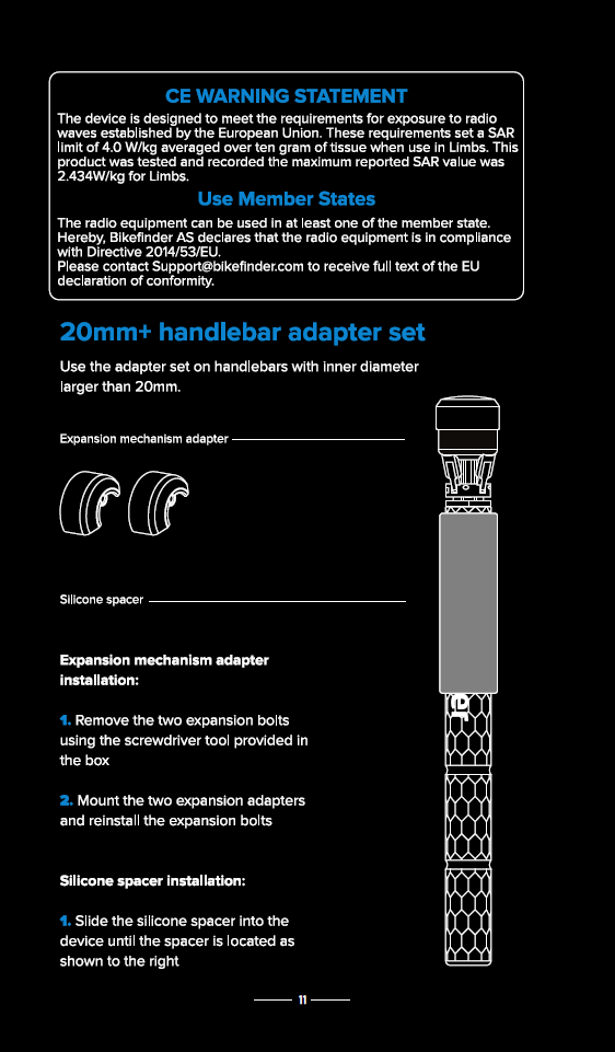 bikefinder user manual page 11