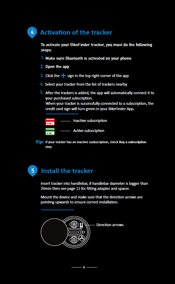 bikefinder user manual page 6