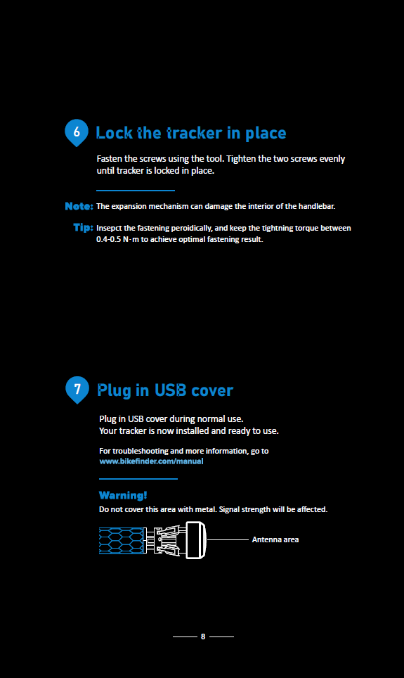 bikefinder user manual page 8